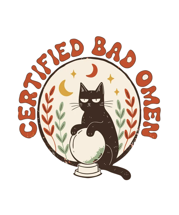 Retro black cat design