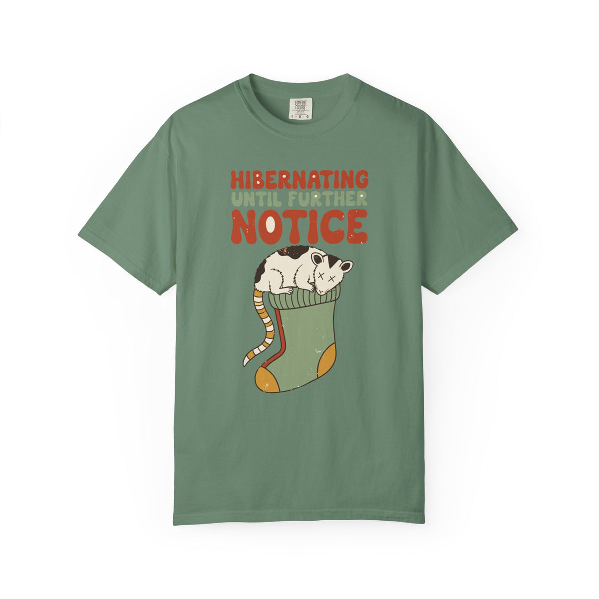 Hibernating Until Further Notice Possum Shirt, Comfort Colors Cozy Winter Tee, Funny Christmas Introvert Gift, Retro Animal Shirt