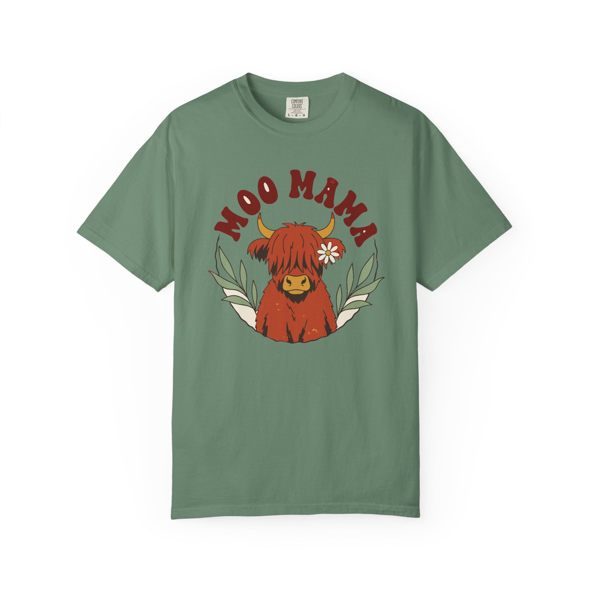 Moo Mama Highland Cow Shirt, Comfort Colors Cow Mom Tee, Highland Cow Lover Gift, Cottagecore Farm Mom Shirt