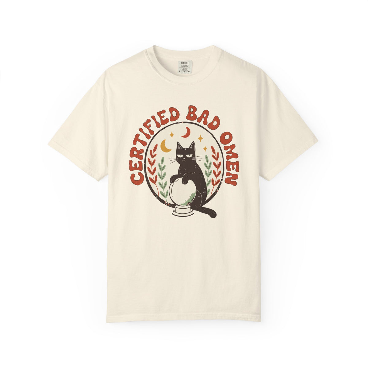 Certified Bad Omen Black Cat Shirt, Comfort Colors Halloween Tee, Funny Cat Lover Gift, Witchy Retro Shirt, Spooky Cat Gift
