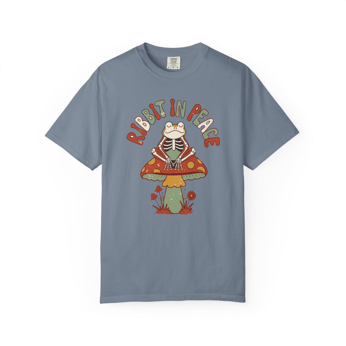 Ribbit In Peace Skeleton Frog Shirt, Comfort Colors Halloween Tee, Funny Spooky Frog Gift, Cottagecore Halloween Shirt