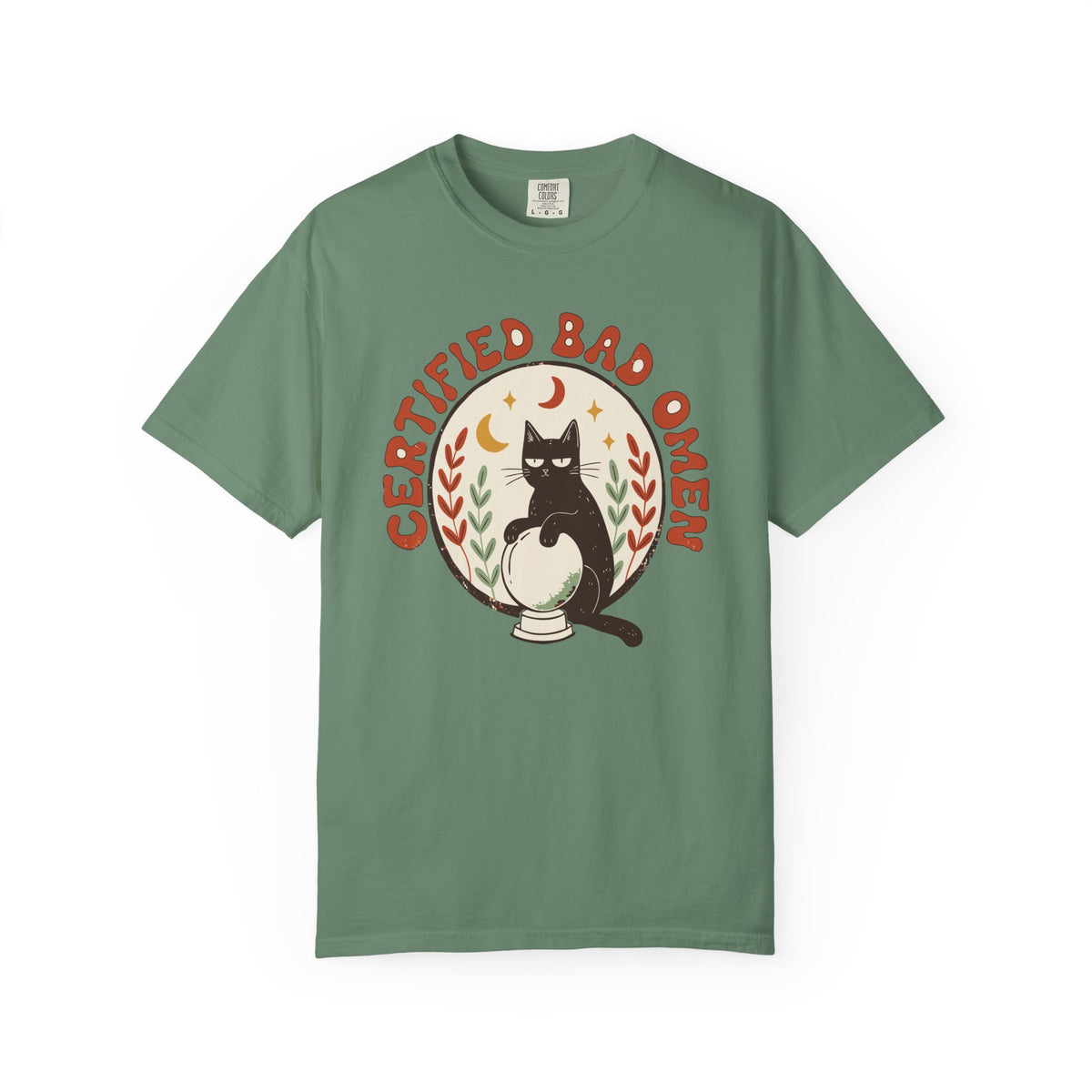 Certified Bad Omen Black Cat Shirt, Comfort Colors Halloween Tee, Funny Cat Lover Gift, Witchy Retro Shirt, Spooky Cat Gift