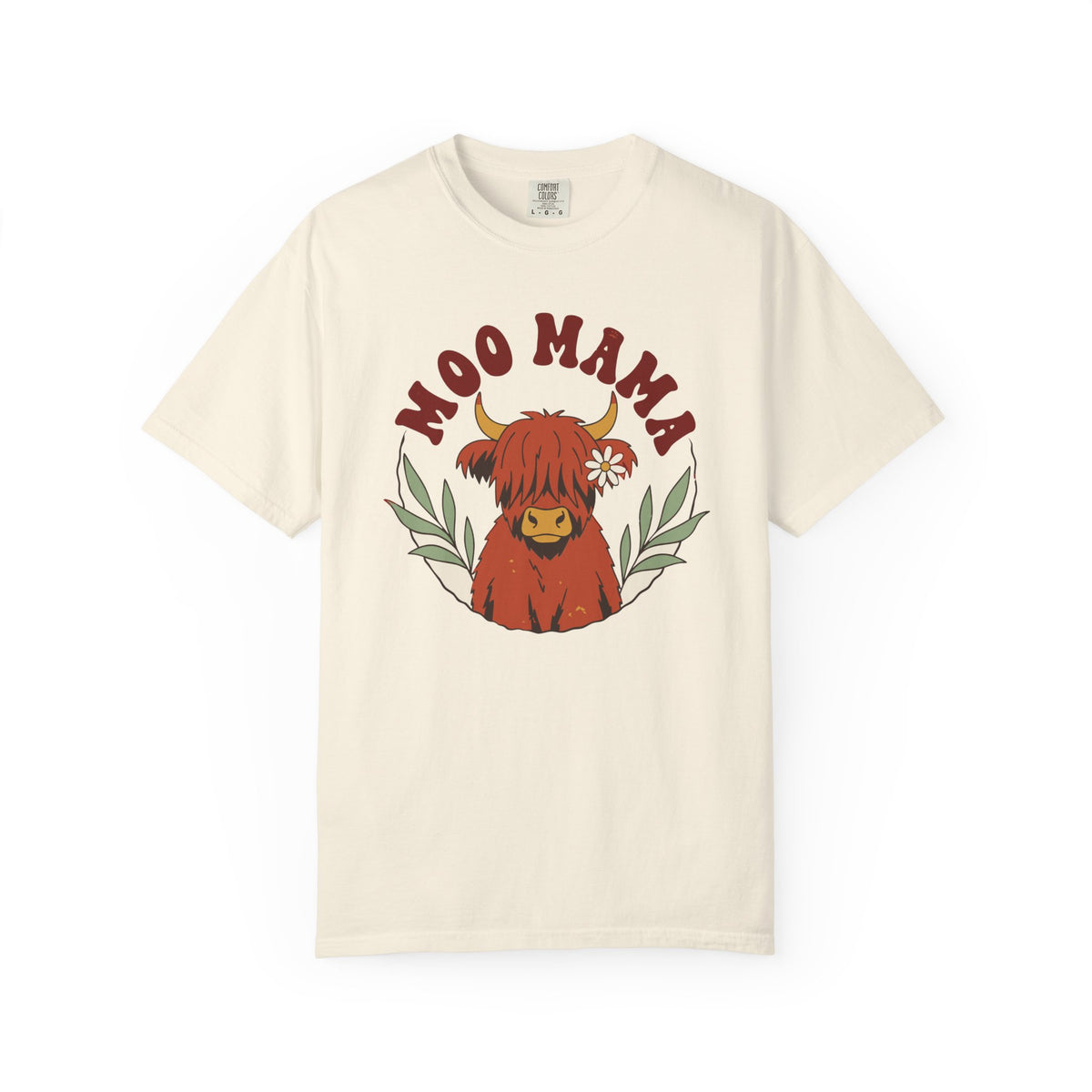 Moo Mama Highland Cow Shirt, Comfort Colors Cow Mom Tee, Highland Cow Lover Gift, Cottagecore Farm Mom Shirt