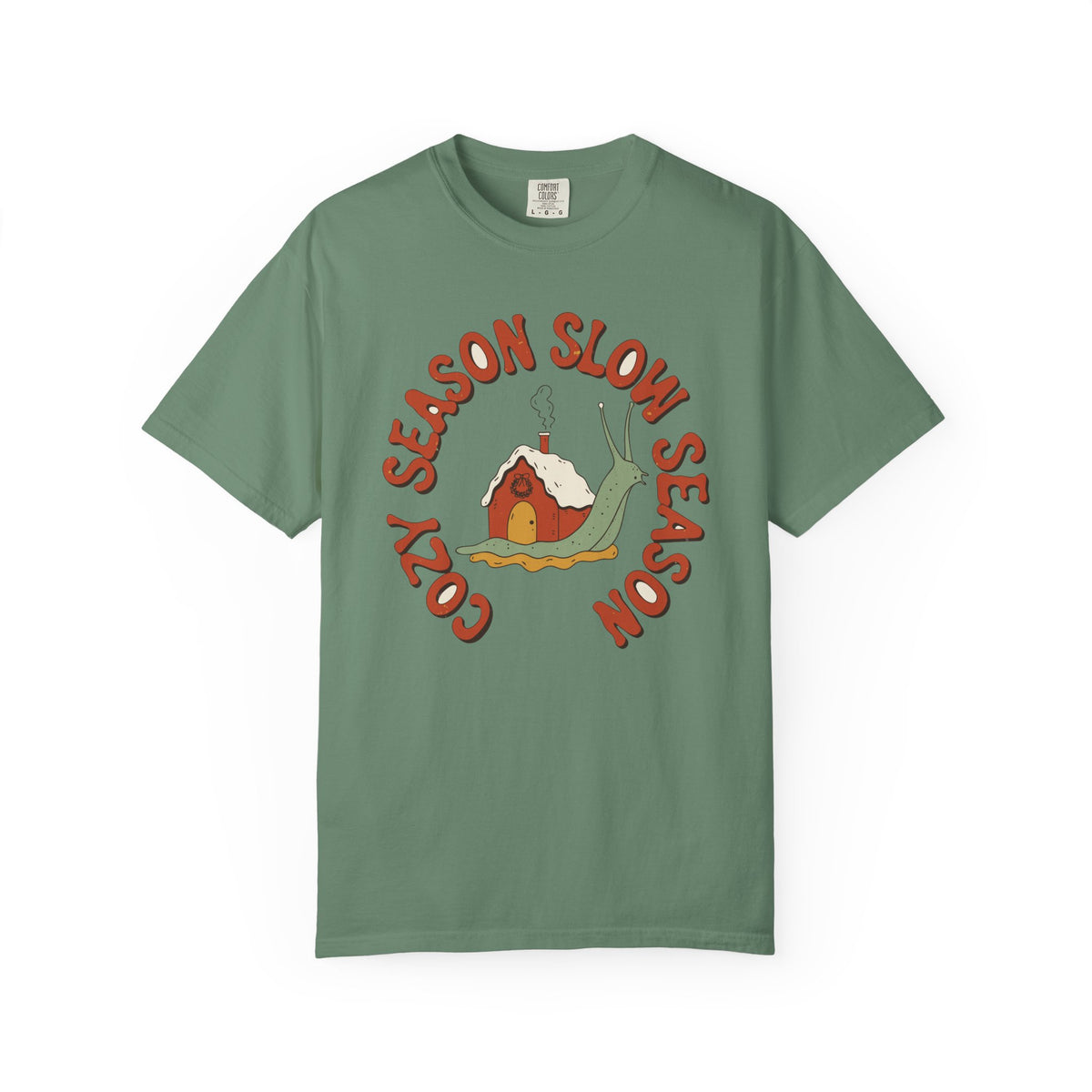 Cozy Season Slow Season Snail Shirt, Comfort Colors Cottagecore Winter Tee, Cozy Homebody Gift, Retro Snail Cottage Shirt
