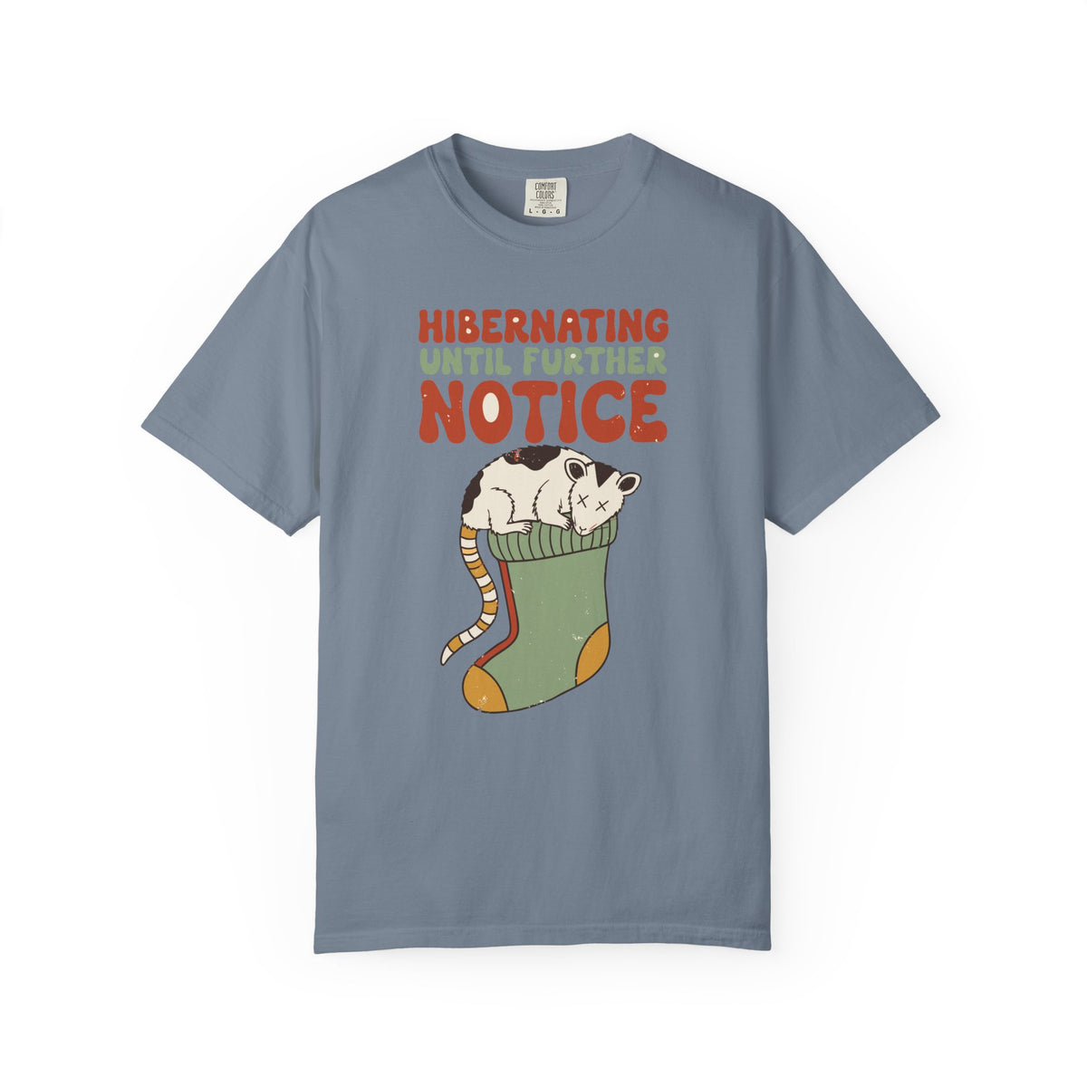 Hibernating Until Further Notice Possum Shirt, Comfort Colors Cozy Winter Tee, Funny Christmas Introvert Gift, Retro Animal Shirt