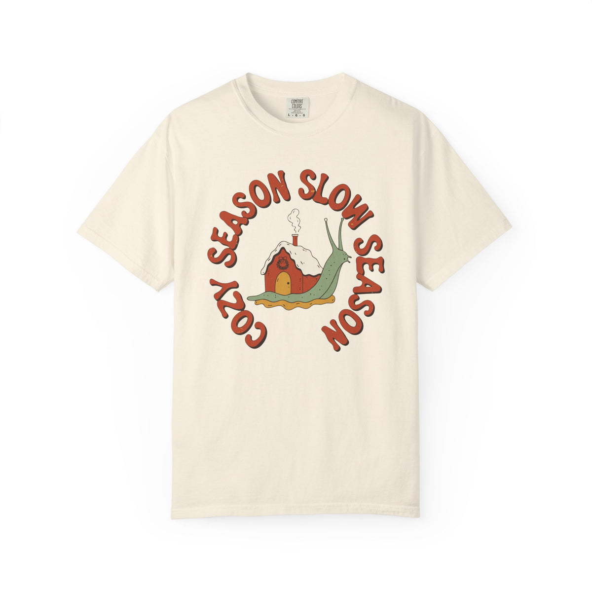 Cozy Season Slow Season Snail Shirt, Comfort Colors Cottagecore Winter Tee, Cozy Homebody Gift, Retro Snail Cottage Shirt