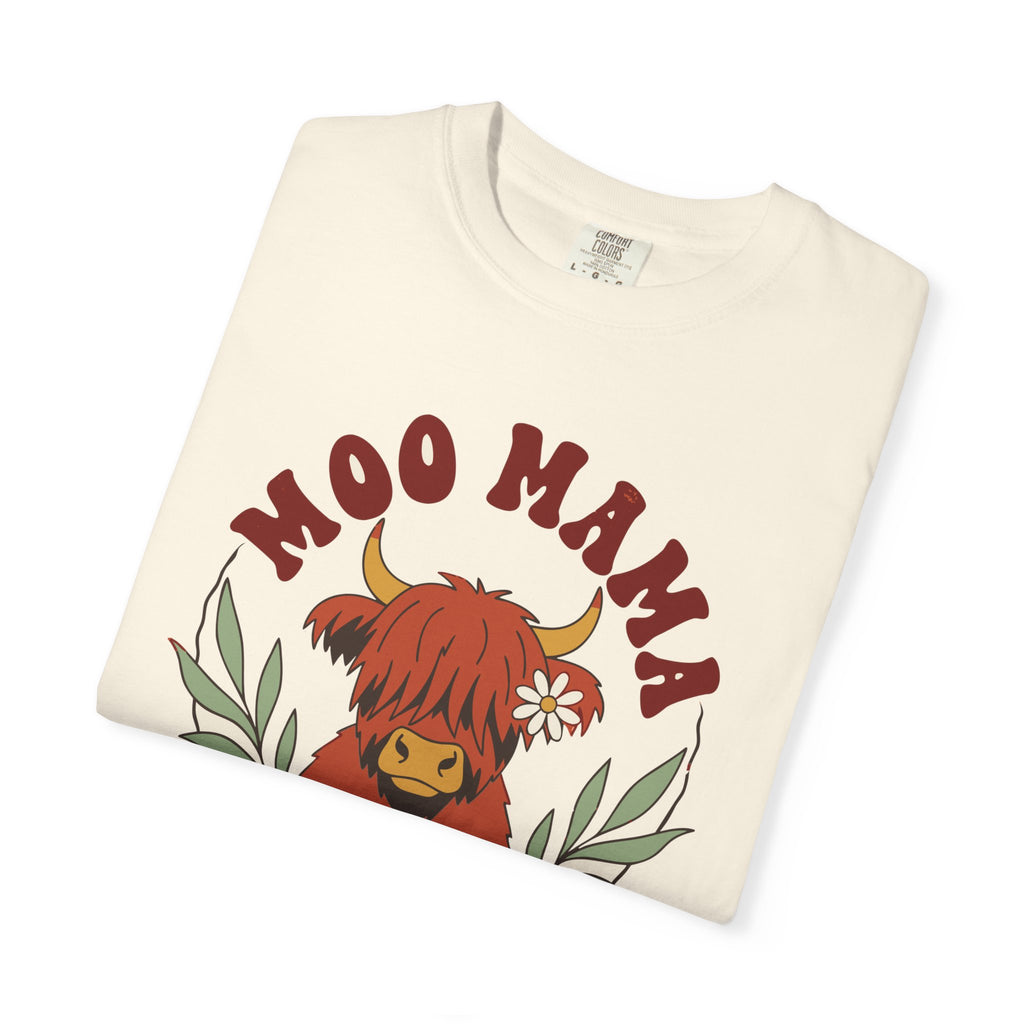 Moo Mama Highland Cow Shirt, Comfort Colors Cow Mom Tee, Highland Cow Lover Gift, Cottagecore Farm Mom Shirt