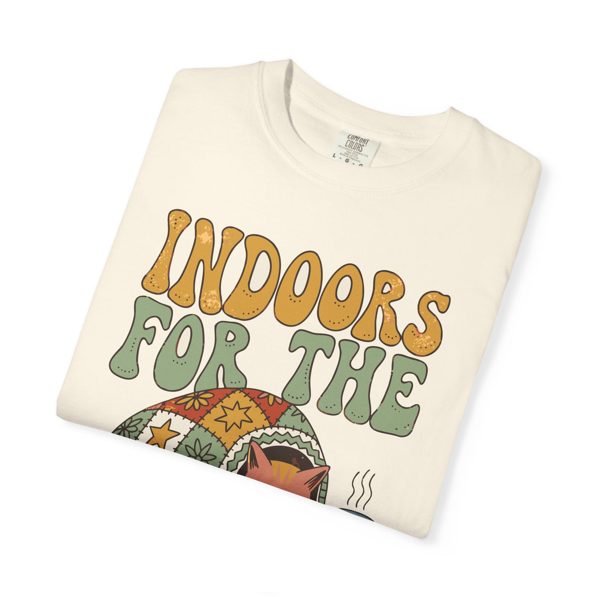 Sleepy Cat Comfort Colors Shirt, Indoors For The Foreseeable, Hygge Cat Nap Tee, Cat Lover Gift