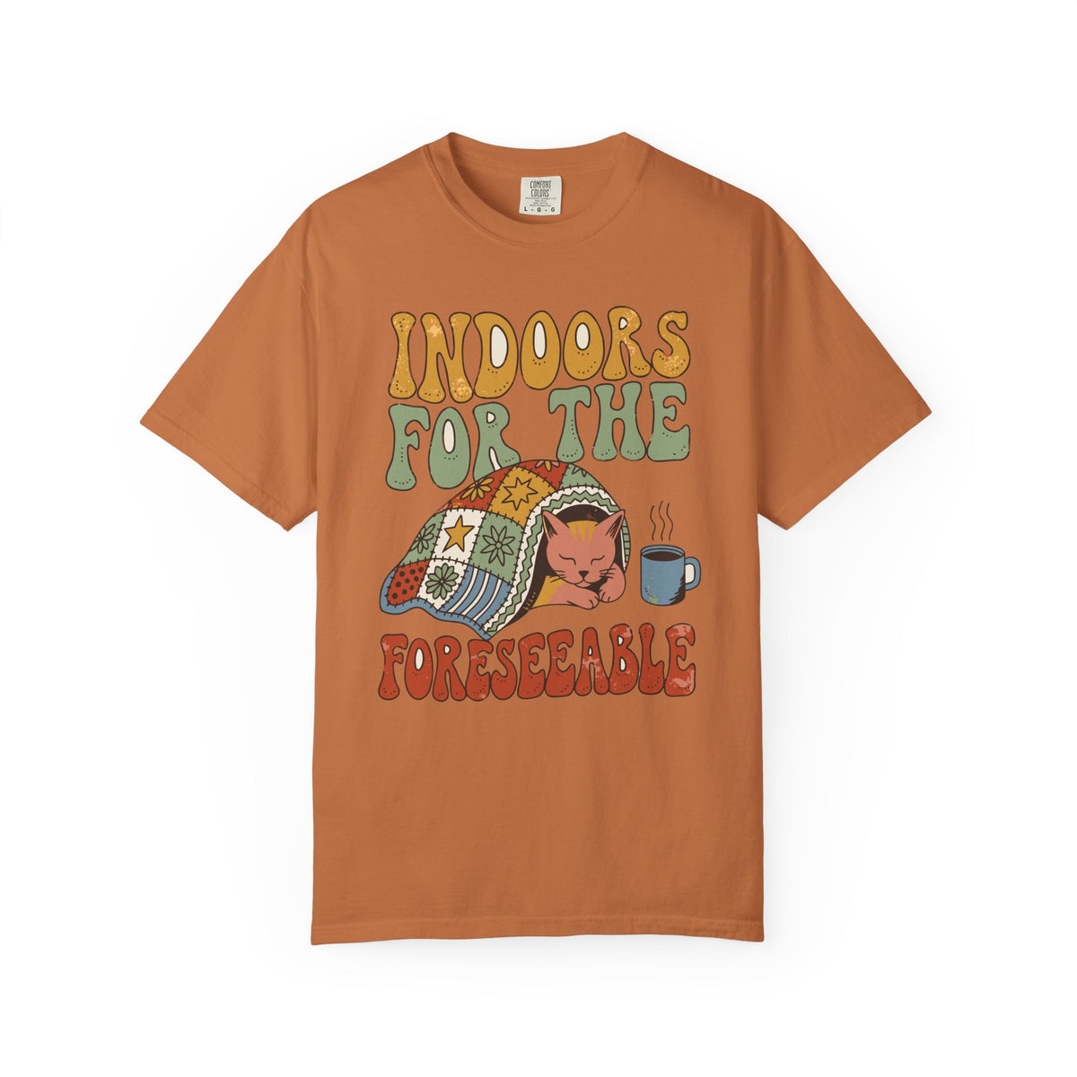 Sleepy Cat Comfort Colors Shirt, Indoors For The Foreseeable, Hygge Cat Nap Tee, Cat Lover Gift
