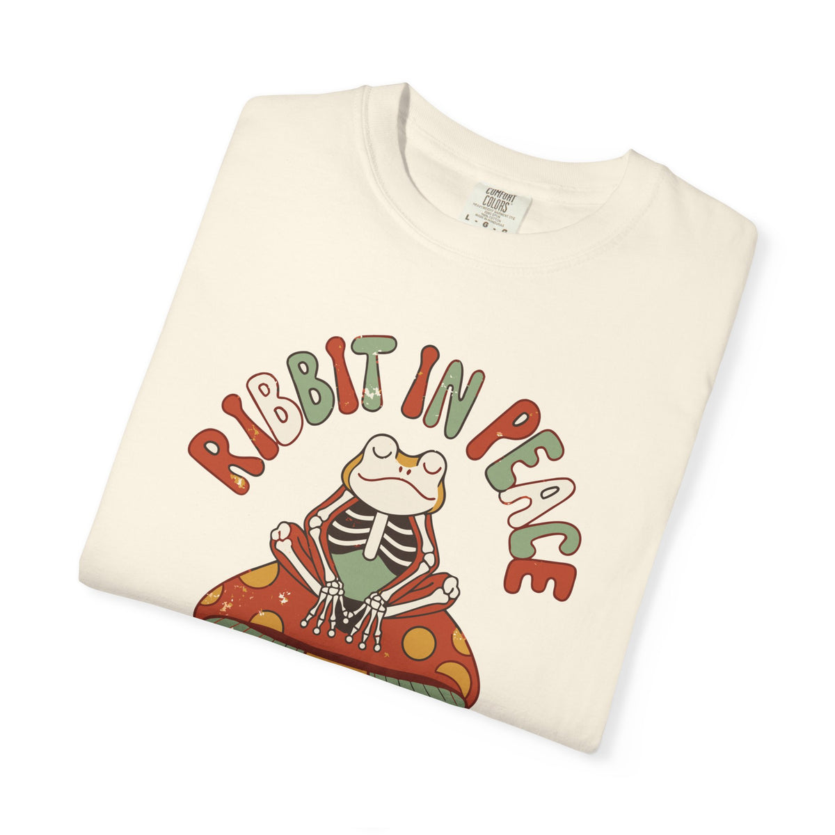 Ribbit In Peace Skeleton Frog Shirt, Comfort Colors Halloween Tee, Funny Spooky Frog Gift, Cottagecore Halloween Shirt