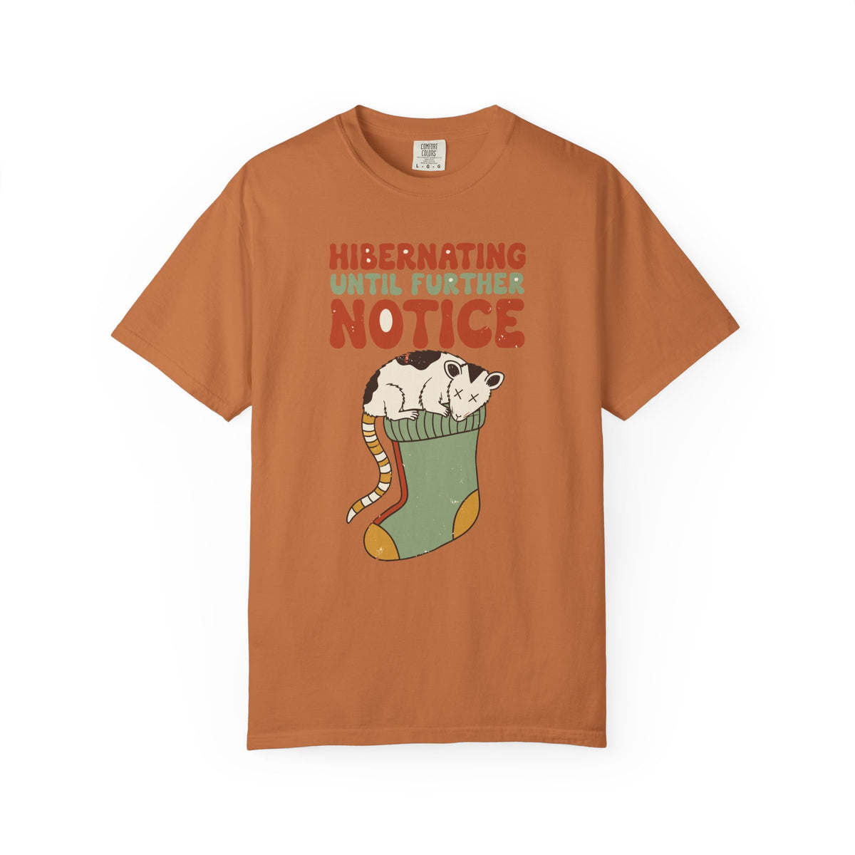Hibernating Until Further Notice Possum Shirt, Comfort Colors Cozy Winter Tee, Funny Christmas Introvert Gift, Retro Animal Shirt