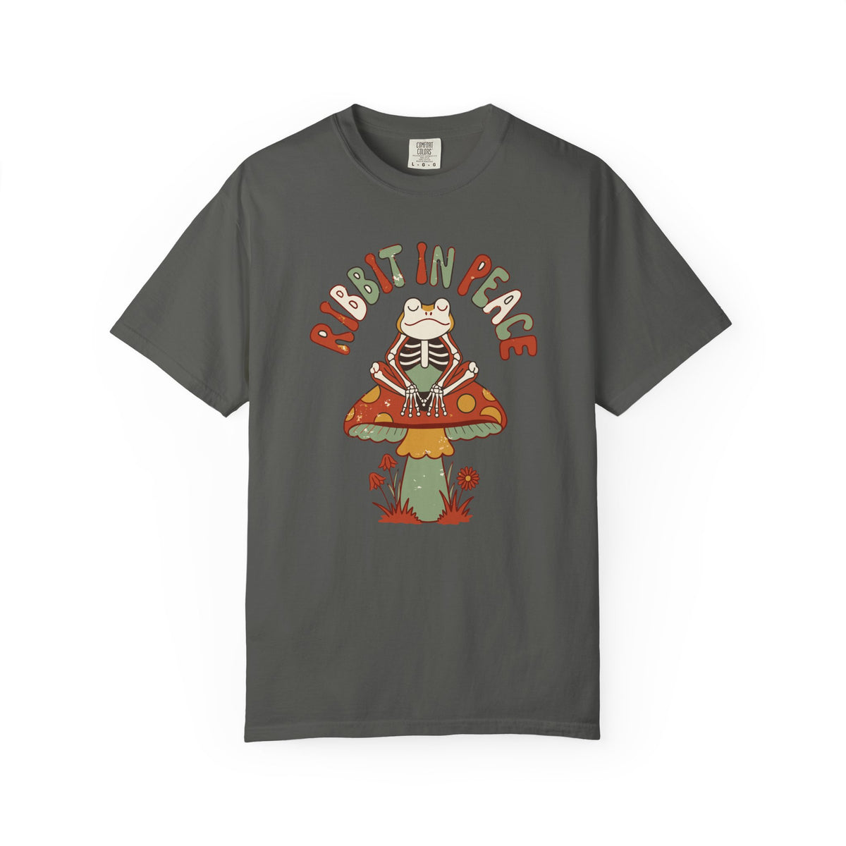 Ribbit In Peace Skeleton Frog Shirt, Comfort Colors Halloween Tee, Funny Spooky Frog Gift, Cottagecore Halloween Shirt