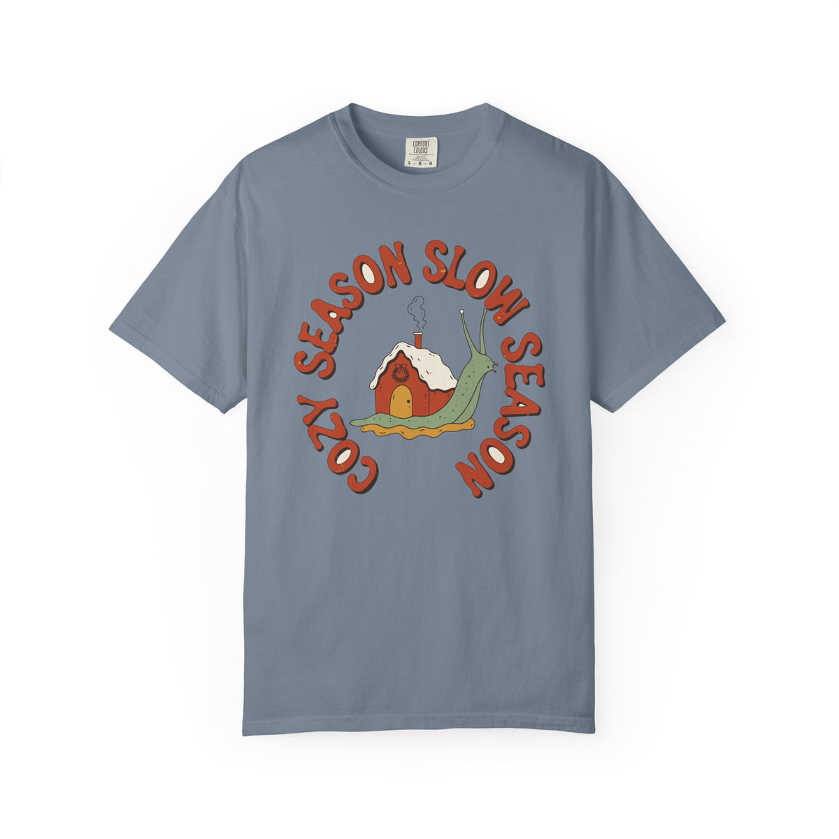 Cozy Season Slow Season Snail Shirt, Comfort Colors Cottagecore Winter Tee, Cozy Homebody Gift, Retro Snail Cottage Shirt