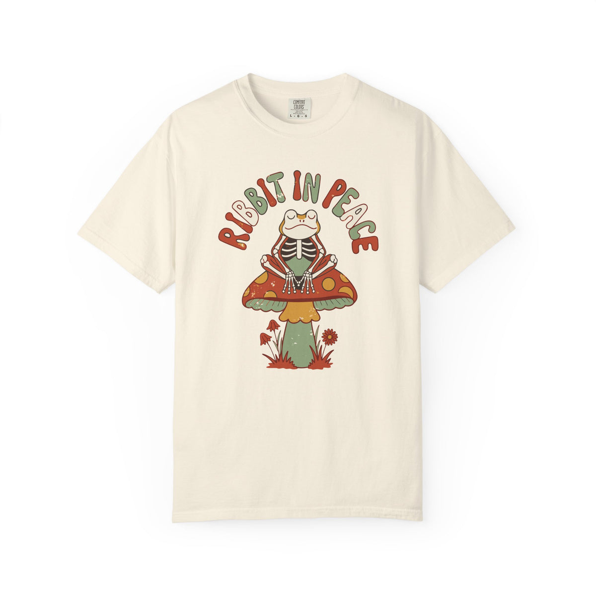 Ribbit In Peace Skeleton Frog Shirt, Comfort Colors Halloween Tee, Funny Spooky Frog Gift, Cottagecore Halloween Shirt