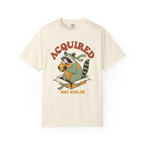 Acquired Not Stolen Raccoon Shirt, Comfort Colors Funny Christmas Trash Panda Tee, Sarcastic Holiday Gift, Retro Xmas Raccoon