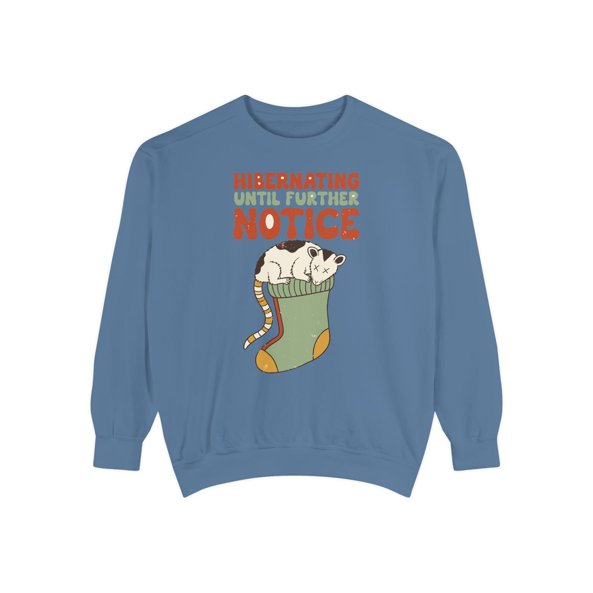 Hibernating Until Further Notice Possum Sweatshirt, Comfort Colors Cozy Winter Crewneck, Funny Christmas Introvert Gift, Retro Animal Shirt