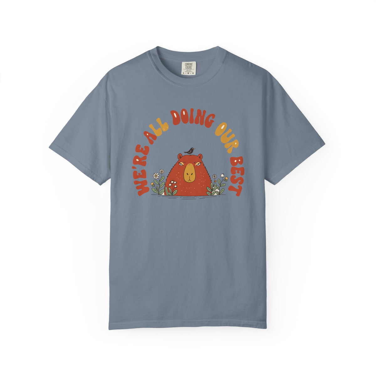 We're All Doing Our Best Capybara Shirt, Comfort Colors Cottagecore Tee, Wholesome Capybara Gift, Cozy Retro Animal Shirt