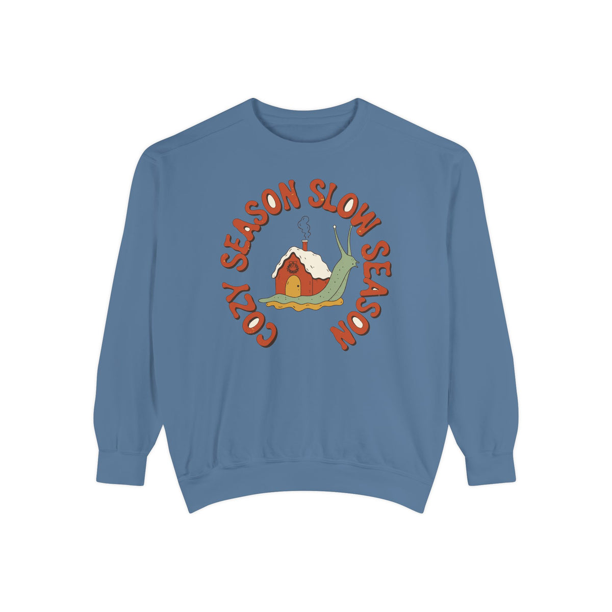 Cozy Season Slow Season Snail Sweatshirt, Comfort Colors Cottagecore Winter Crewneck, Cozy Homebody Gift, Retro Snail Cottage Shirt