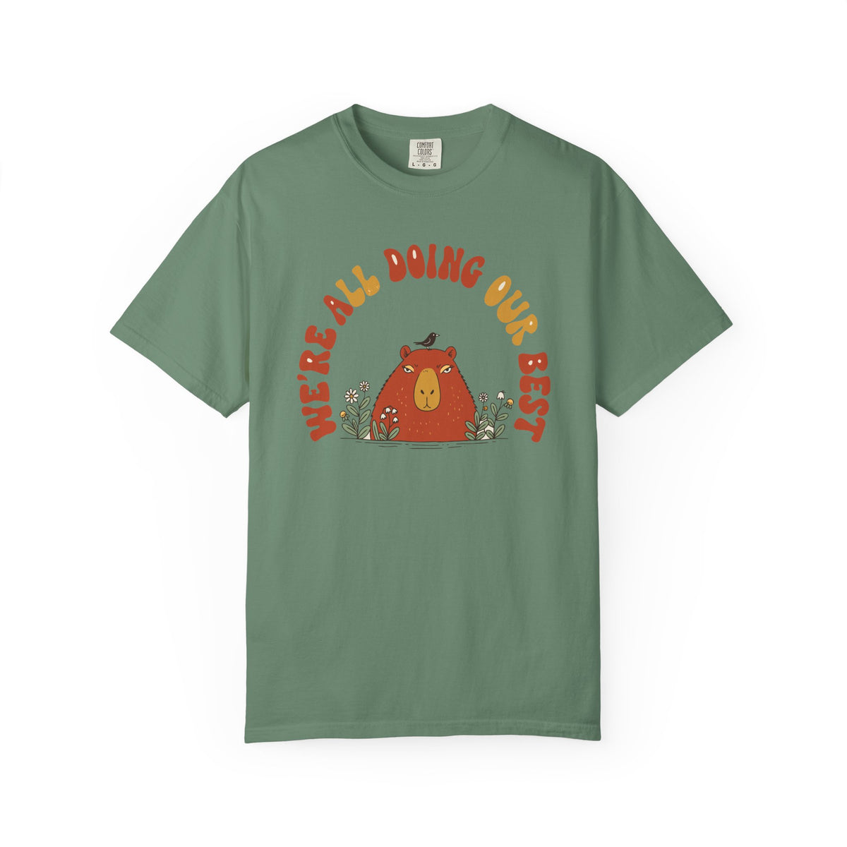 We're All Doing Our Best Capybara Shirt, Comfort Colors Cottagecore Tee, Wholesome Capybara Gift, Cozy Retro Animal Shirt