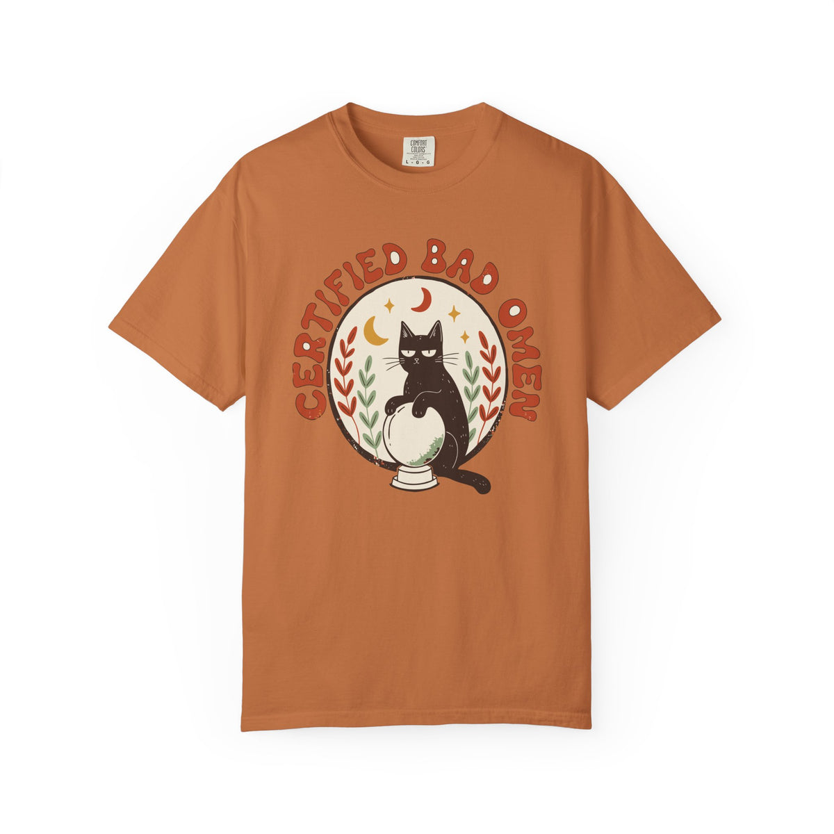 Certified Bad Omen Black Cat Shirt, Comfort Colors Halloween Tee, Funny Cat Lover Gift, Witchy Retro Shirt, Spooky Cat Gift
