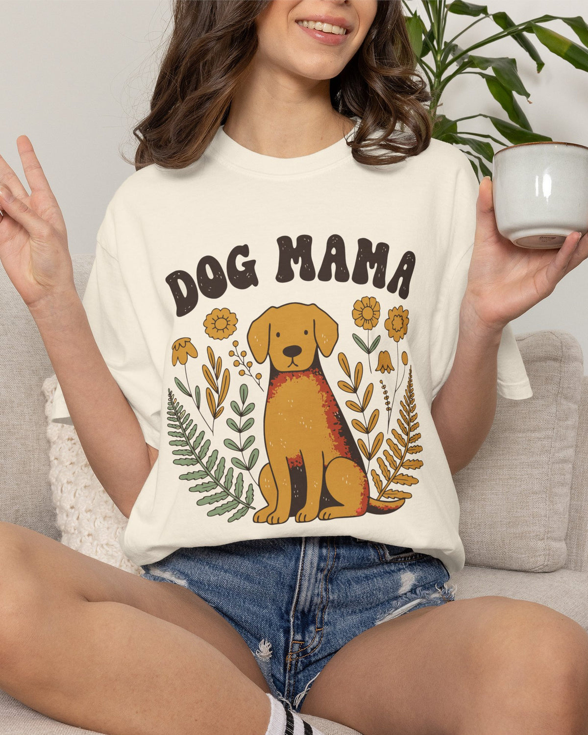 Dog Mama Shirt, worn by a model