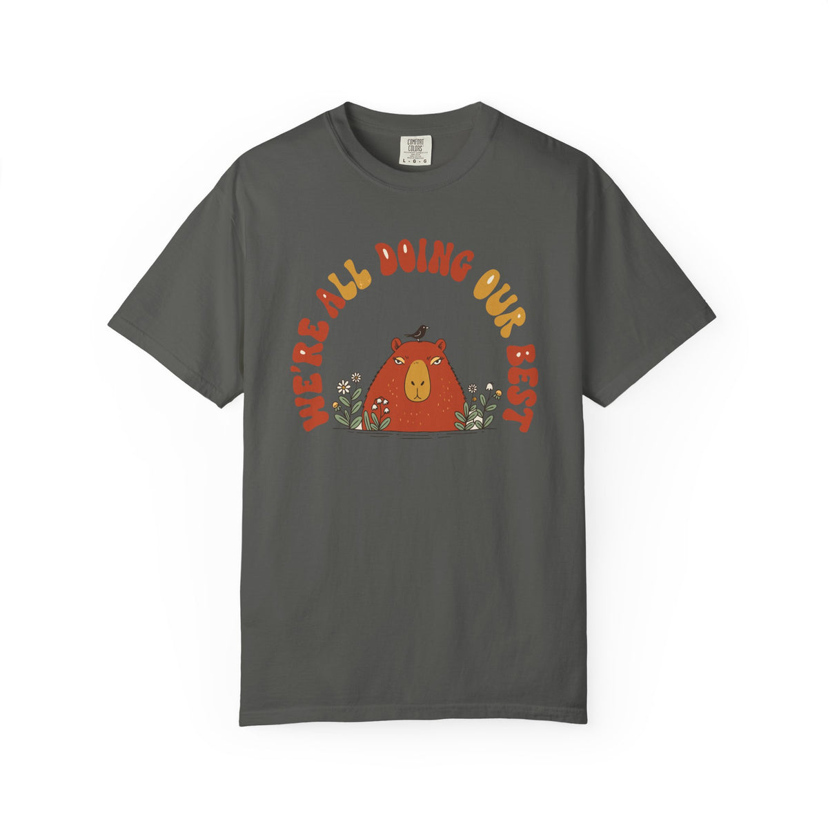 We're All Doing Our Best Capybara Shirt, Comfort Colors Cottagecore Tee, Wholesome Capybara Gift, Cozy Retro Animal Shirt