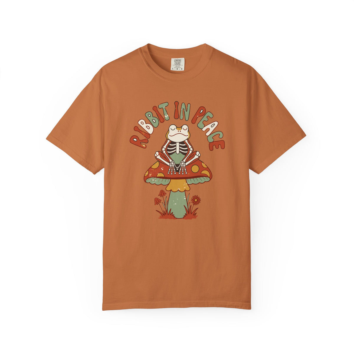 Ribbit In Peace Skeleton Frog Shirt, Comfort Colors Halloween Tee, Funny Spooky Frog Gift, Cottagecore Halloween Shirt