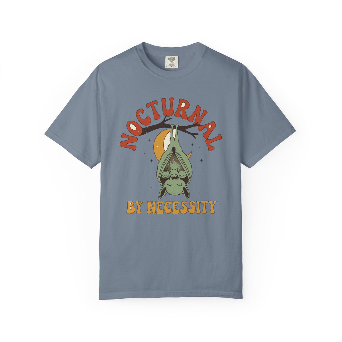Nocturnal By Necessity Mama Bat Shirt, Comfort Colors Funny Mom Halloween Tee, New Mom Gift, Spooky Cottagecore Shirt