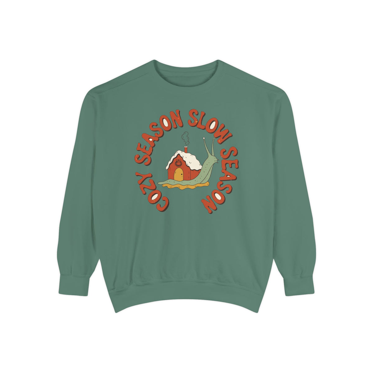 Cozy Season Slow Season Snail Sweatshirt, Comfort Colors Cottagecore Winter Crewneck, Cozy Homebody Gift, Retro Snail Cottage Shirt