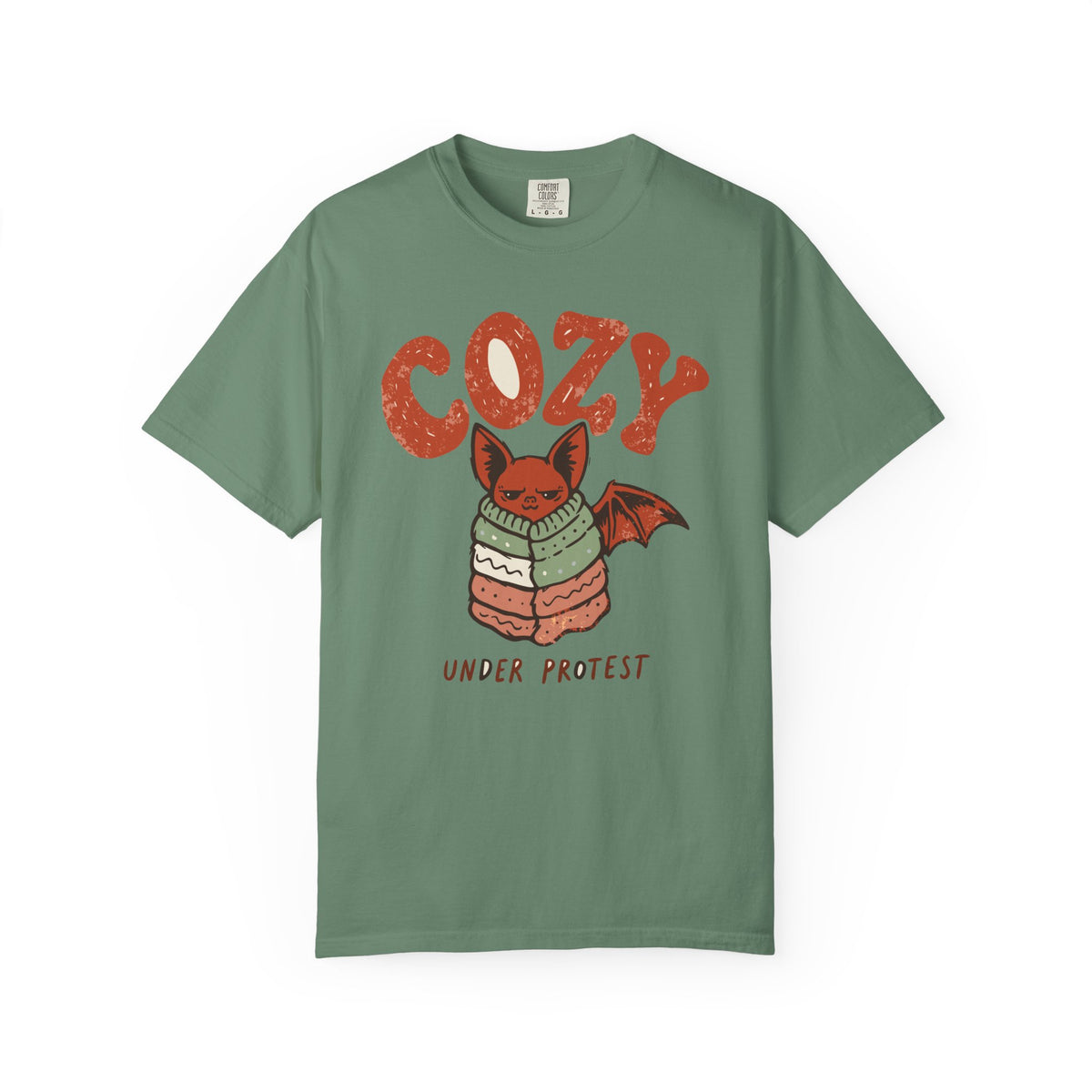 Funny Bat Comfort Colors Shirt, Cozy Under Protest, Antisocial Introvert Tee, Grumpy Gift
