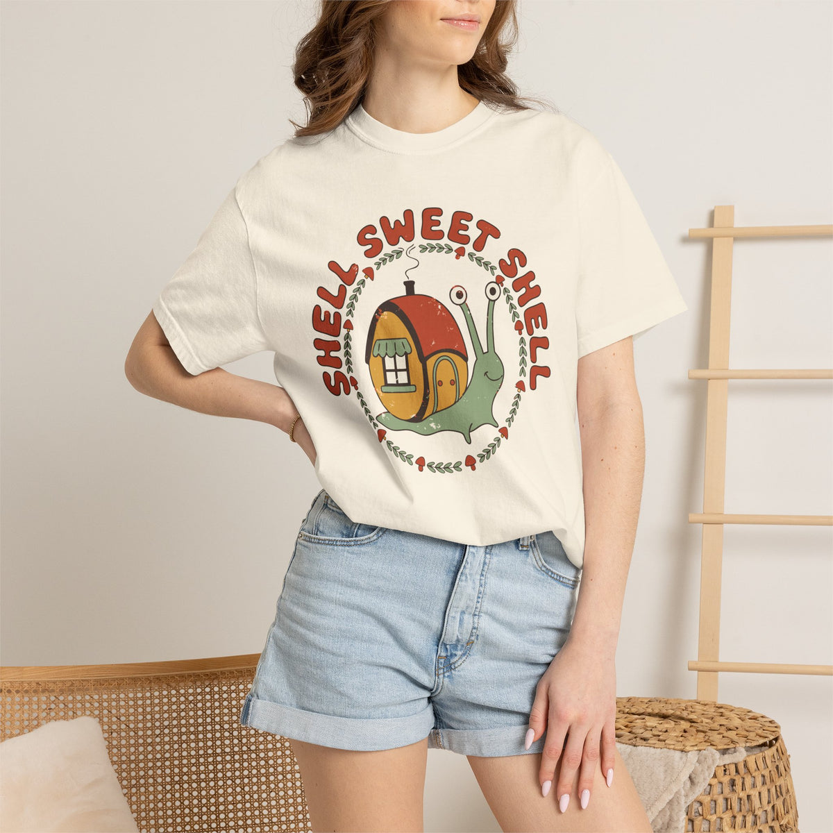 Shell Sweet Shell Snail Shirt, Comfort Colors Cottagecore Homebody Tee, Cute Snail Cottage Gift, Cozy Introvert Shirt