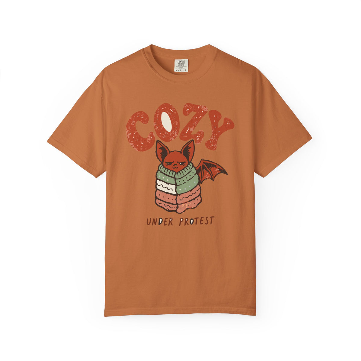 Funny Bat Comfort Colors Shirt, Cozy Under Protest, Antisocial Introvert Tee, Grumpy Gift