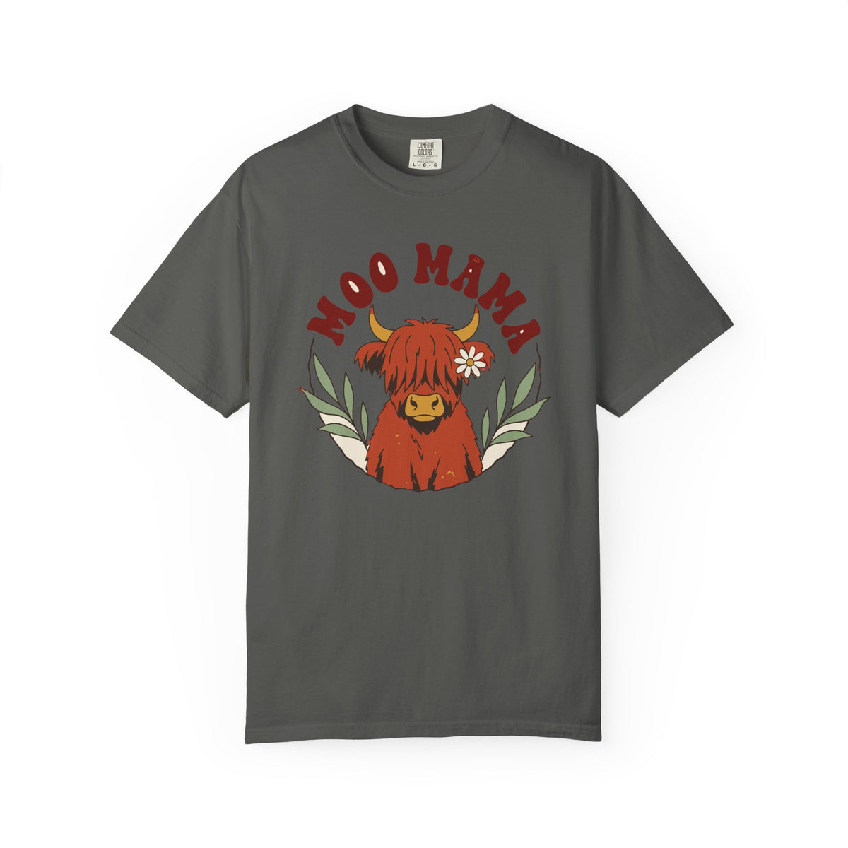 Moo Mama Highland Cow Shirt, Comfort Colors Cow Mom Tee, Highland Cow Lover Gift, Cottagecore Farm Mom Shirt