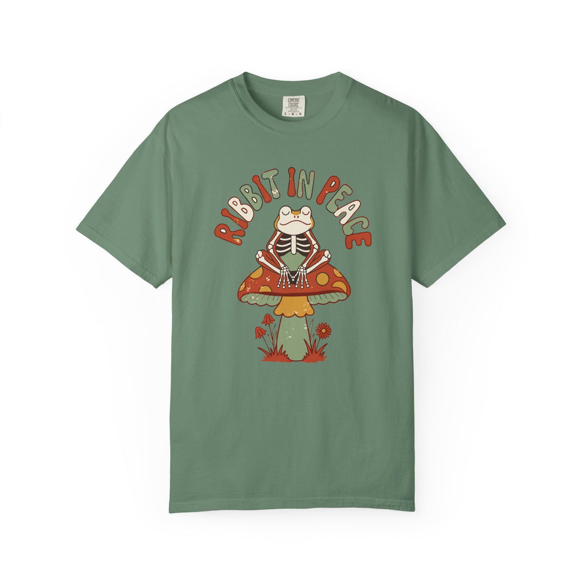 Ribbit In Peace Skeleton Frog Shirt, Comfort Colors Halloween Tee, Funny Spooky Frog Gift, Cottagecore Halloween Shirt