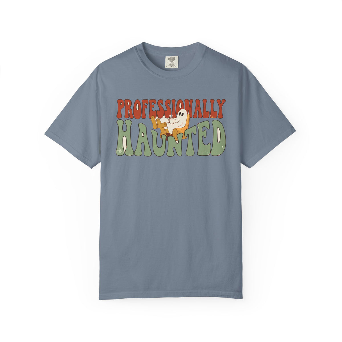 Professionally Haunted Ghost Shirt, Comfort Colors Funny Halloween Tee, Cozy Ghost Gift, Retro Spooky Homebody Shirt