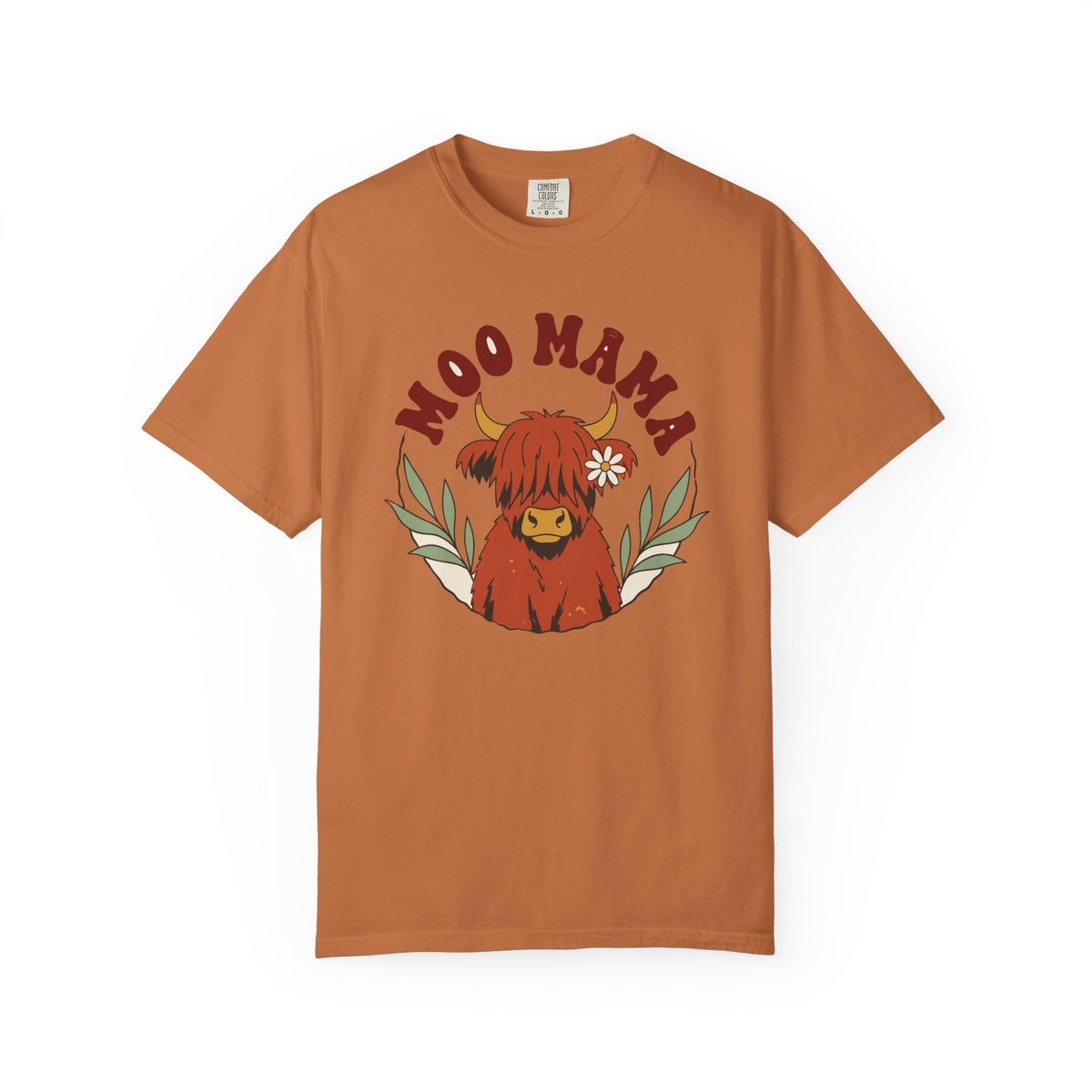 Moo Mama Highland Cow Shirt, Comfort Colors Cow Mom Tee, Highland Cow Lover Gift, Cottagecore Farm Mom Shirt