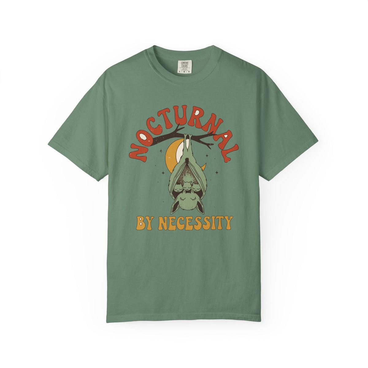 Nocturnal By Necessity Mama Bat Shirt, Comfort Colors Funny Mom Halloween Tee, New Mom Gift, Spooky Cottagecore Shirt