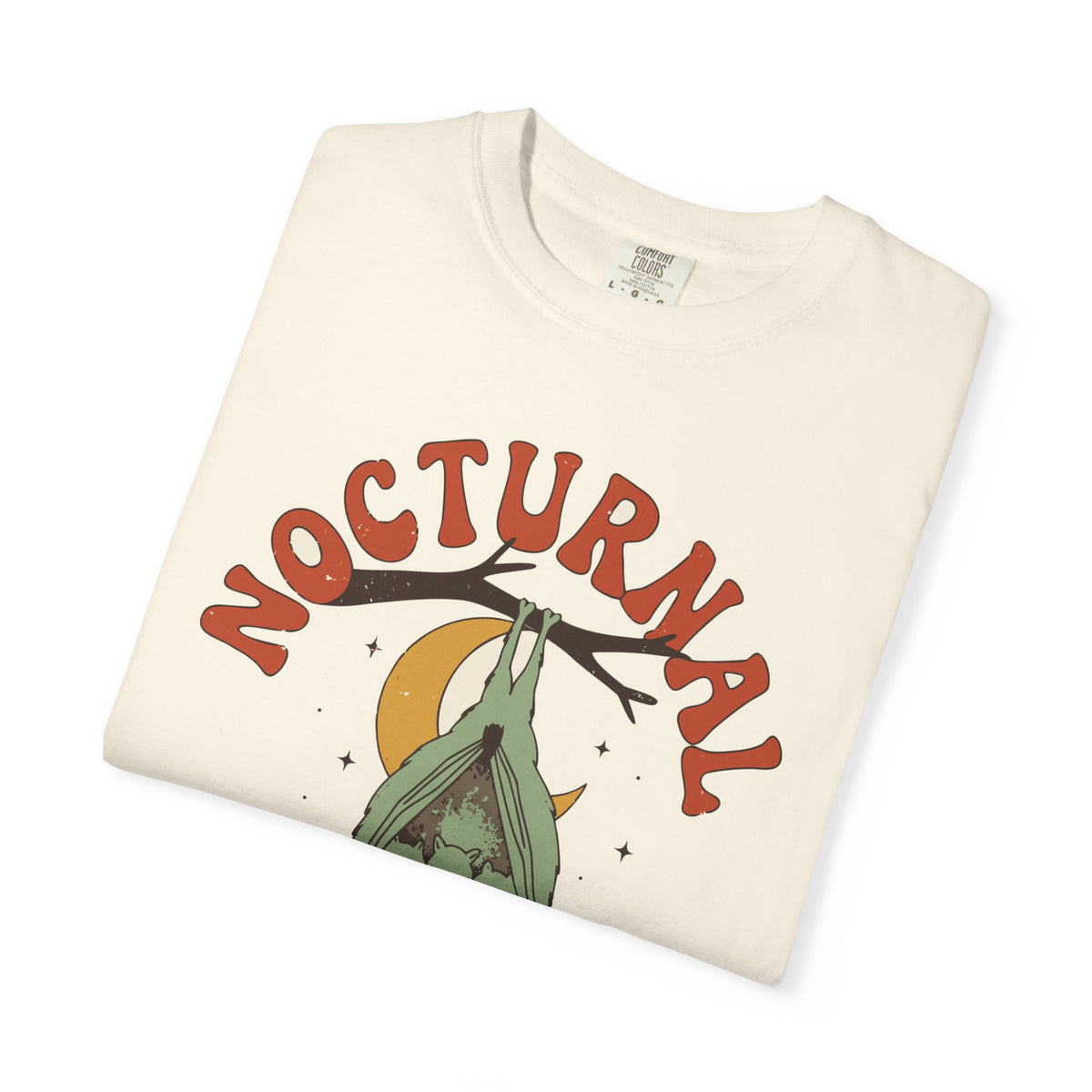 Nocturnal By Necessity Mama Bat Shirt, Comfort Colors Funny Mom Halloween Tee, New Mom Gift, Spooky Cottagecore Shirt