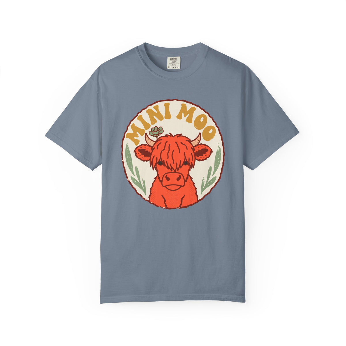 Highland Cow Calf Comfort Colors Shirt, Mini Moo, Cottagecore Farm Animal Tee, Baby Cow Gift