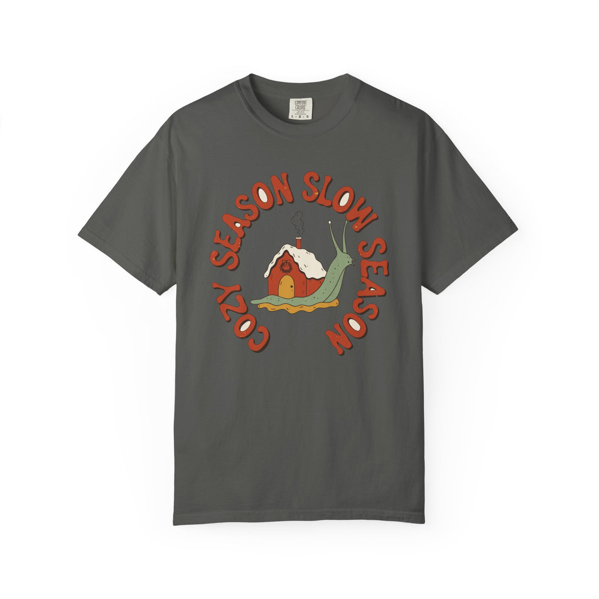 Cozy Season Slow Season Snail Shirt, Comfort Colors Cottagecore Winter Tee, Cozy Homebody Gift, Retro Snail Cottage Shirt