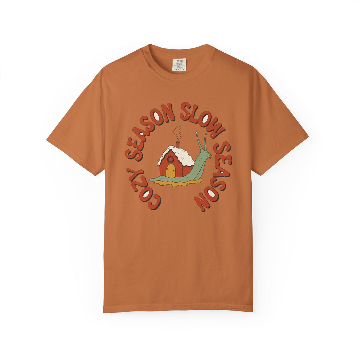 Cozy Season Slow Season Snail Shirt, Comfort Colors Cottagecore Winter Tee, Cozy Homebody Gift, Retro Snail Cottage Shirt
