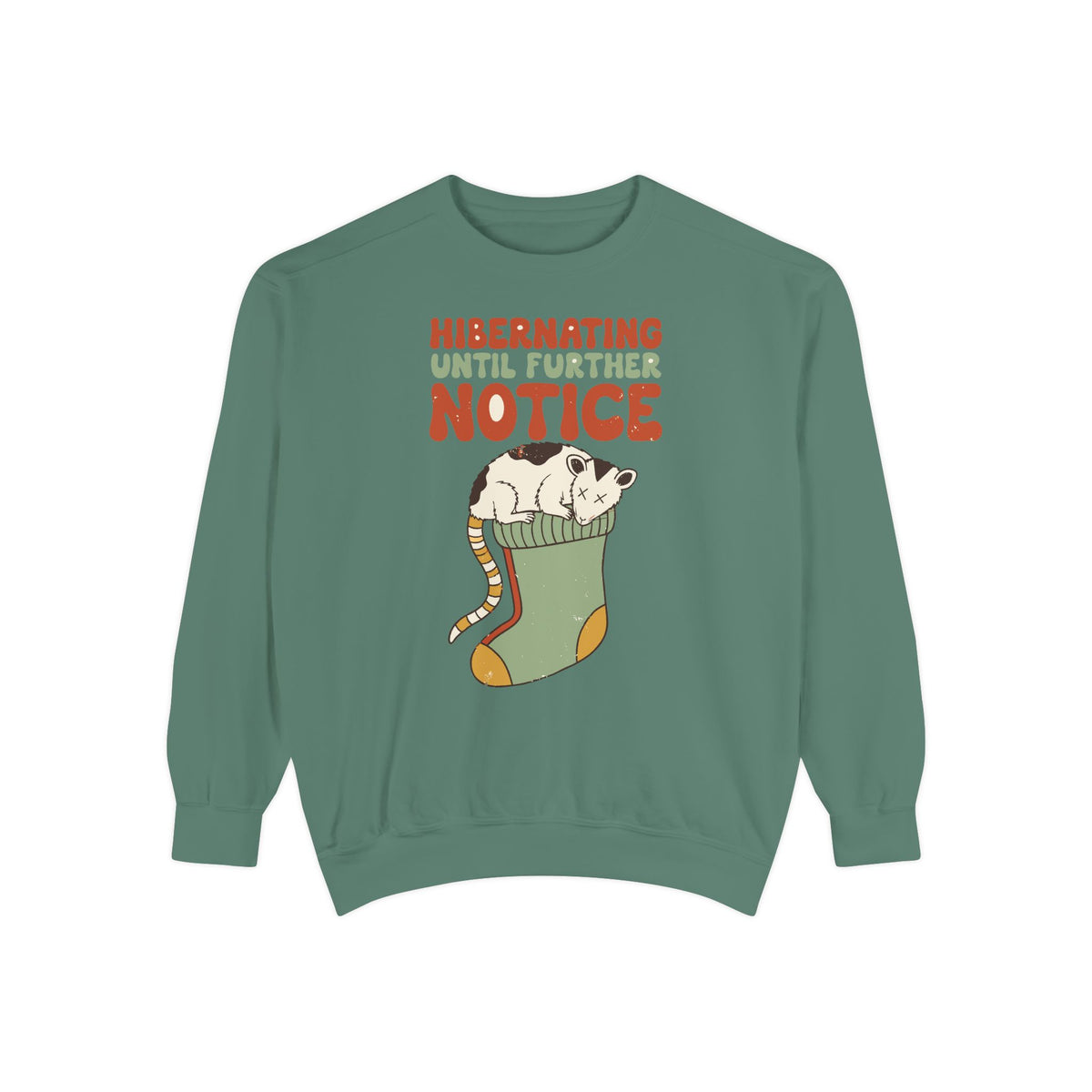 Hibernating Until Further Notice Possum Sweatshirt, Comfort Colors Cozy Winter Crewneck, Funny Christmas Introvert Gift, Retro Animal Shirt