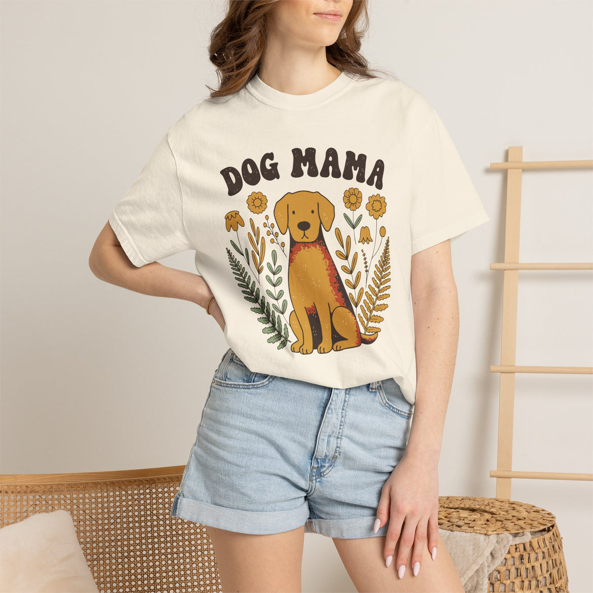 Dog Mama Shirt, Comfort Colors Floral Dog Mom Tee, Cottagecore Dog Lover Gift, Retro Dog Mom Shirt, Rescue Mom Gift