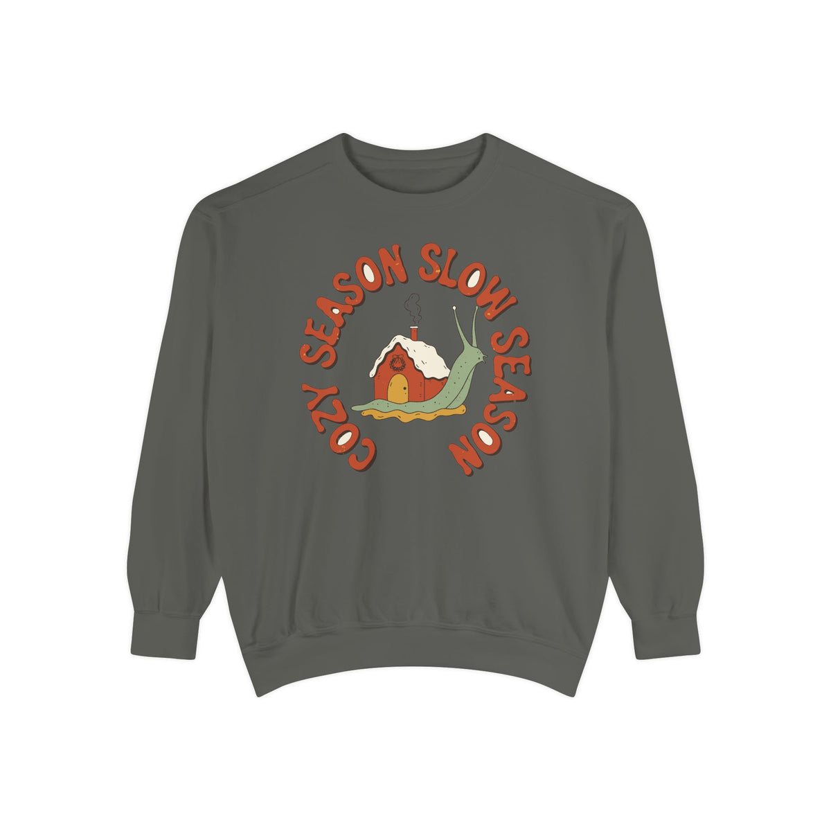 Cozy Season Slow Season Snail Sweatshirt, Comfort Colors Cottagecore Winter Crewneck, Cozy Homebody Gift, Retro Snail Cottage Shirt