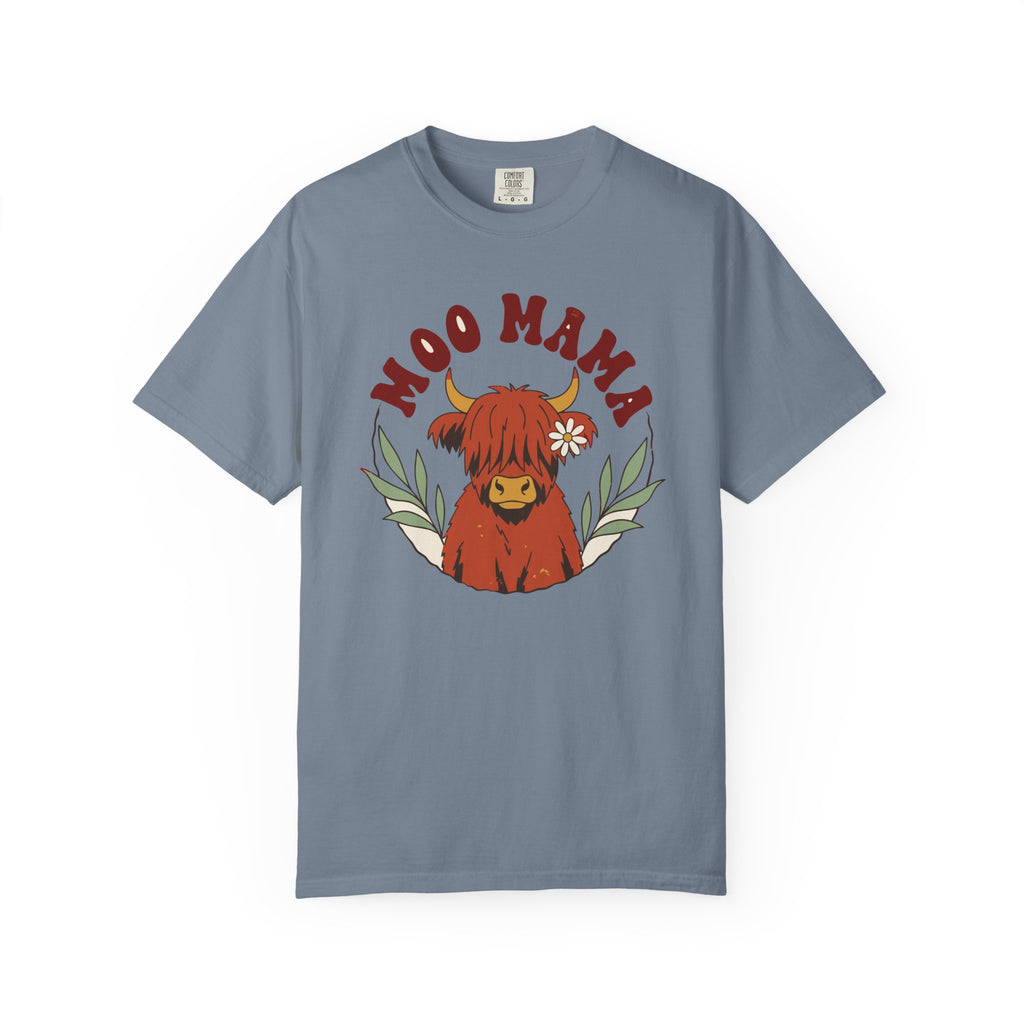 Moo Mama Highland Cow Shirt, Comfort Colors Cow Mom Tee, Highland Cow Lover Gift, Cottagecore Farm Mom Shirt