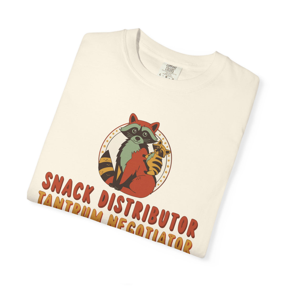 Snack Distributor Tantrum Negotiator Resident Mama Shirt, Comfort Colors Funny Mom Tee, Mom Job Title Gift, Raccoon Mom Shirt