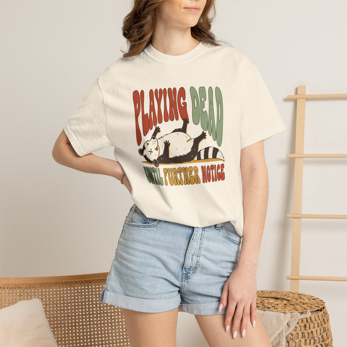 Playing Dead Until Further Notice Possum Shirt, Comfort Colors Funny Opossum Tee, Sarcastic Introvert Gift, Retro Animal Shirt